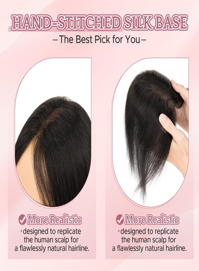 SEGO Human Hair Topper 360°3D Coverage Hairpieces Hand-stitched Real Hair Toppers for Women Add Volume,11inch #02 Dark Brown,20g - Image 5